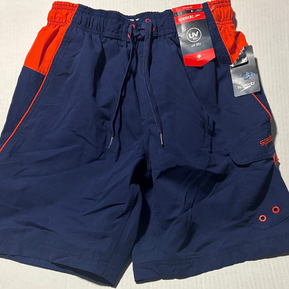 Speedo Navy and Orange Men’s Swim Board Shorts